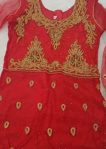 Red Garara Suit Havey  Stones Work Fancy 👗