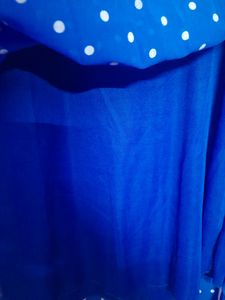 A Beautiful Blue &amp; White Polka Dot Printed Gown💙