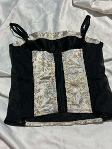 Floral Velvet Corset Top