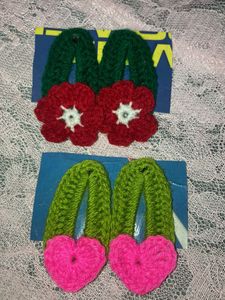 Crochet Flower clips