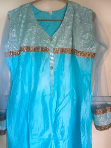 Blue Anarkali Kurti