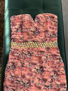 Floral Strapless Mini Dress