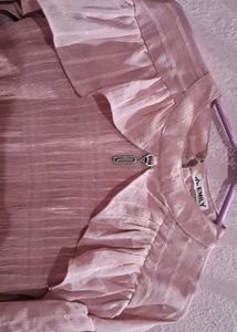 Elegant Pink Ruffle Top