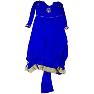 Elegant Blue Anarkali Kurta Set
