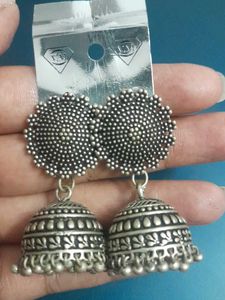 Oxidised Jhumka Earrings