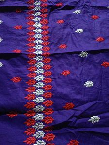 Unstitched Suit Purple and Red Colour Combine dres