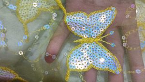 2 Meter Butterfly Sequined Net Fabric
