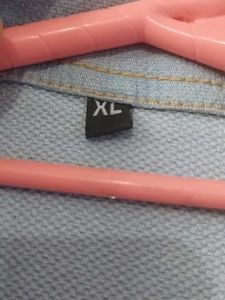 Light Blue Denim Vest with Pearls