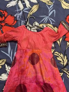 Coral & Pink Ethnic Dress