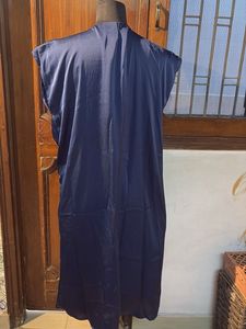 Chique Elegant Blue Draped Dress