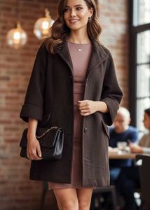 ANNE KLEIN Wool Blend Coat