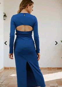 Blue Cutout Maxi Dress