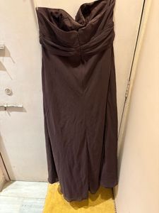 Elegant Brown Strapless Dress