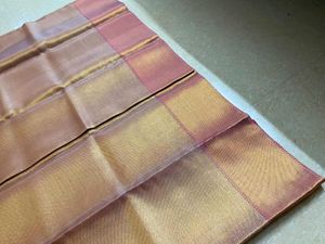 Elegant Silk Saree - Gold &amp; Pink