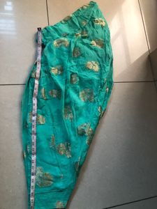 Teal And Gold Patterned Salwar