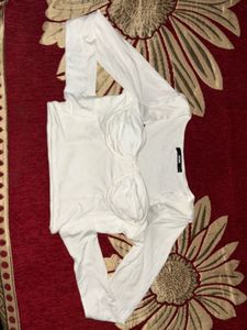 White Long Sleeve Crop Top