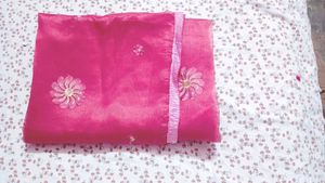 Elegant Pink Saree with Blouse Piece