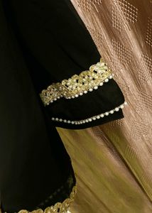 Black Saree with Gold Embellishments