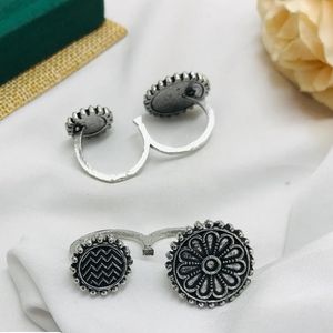 Silver Tone Floral Toe Ring