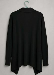sweater Black Open-Front Cardigan