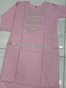Pink Embroidered Kurta