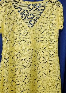 Yellow Crochet Mini Dress💛