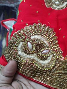 Beautiful Red Saree With Blouse