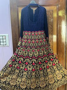 Sale For Eid Only Heavy Embroidered Navy Blue Gown