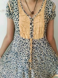Blue And Brown Anarkali Kurti