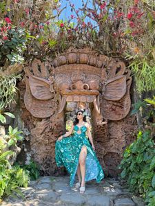 Green Floral Maxi swim monikini with skirt