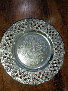Oxidised Silver Color Decorative Plate