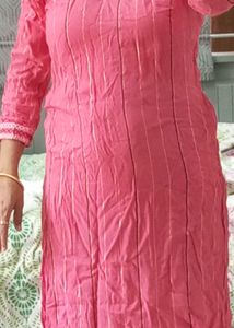 Max Branded Pink Neck Embroidered Kurta