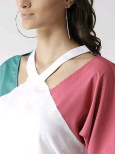 Colour Block Crop Top