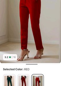 Red Casual Pants