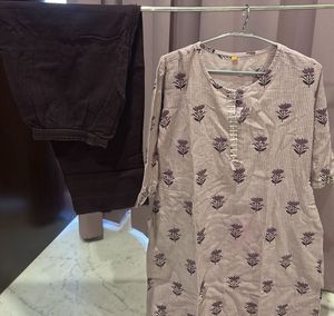 Floral Purple Kurta Set