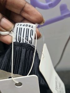 Bronte Elastic Waist Ribbed Wide Leg Trousers, Bla