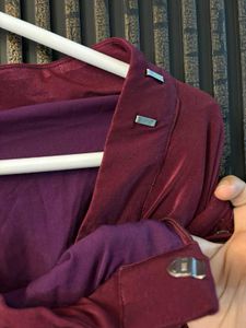 wine coloured Ready To Wear Lehenga Saree