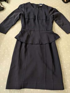 Navy Peplum Dress