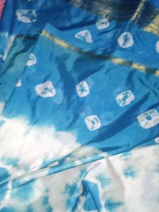 Blue Tie-Dye Saree