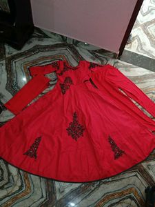 Red Embroidered Ethnic Gown