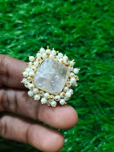 Adjustable Natural Stone Finger Ring