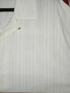 White Self Design Shirt