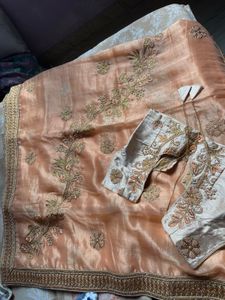 Elegant Embroidered Saree &amp; Blouse