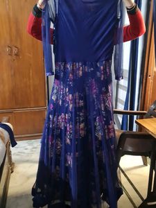 Anarkali Blue Heavy Dress Party Wear