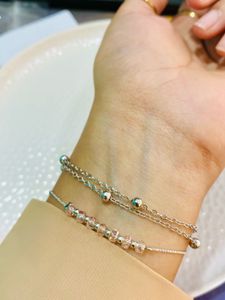 Silver Beaded Layered Bracelet