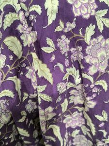Purple Floral Print Cotton Suit Set