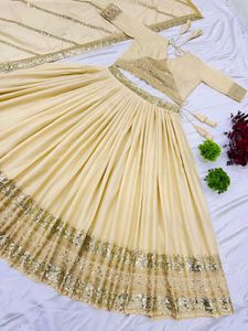 Ivory &amp; Gold Lehenga Set
