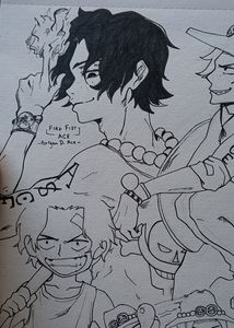 3 Manga Style Stickers+ 1 Anime Character Sketch