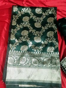 Elegant Green Banarasi Saree