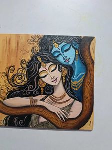 Abstract Radha Krishna Modern Canvas Painting
